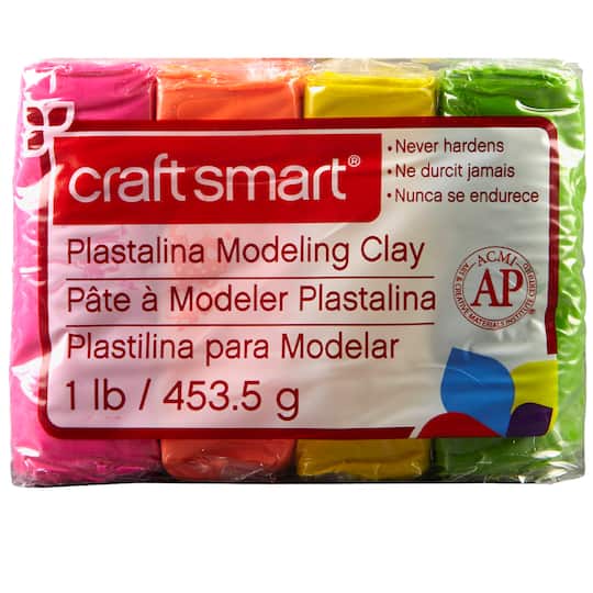 Craftsmart® Plastalina Modeling Clay, 4 Neon Colors